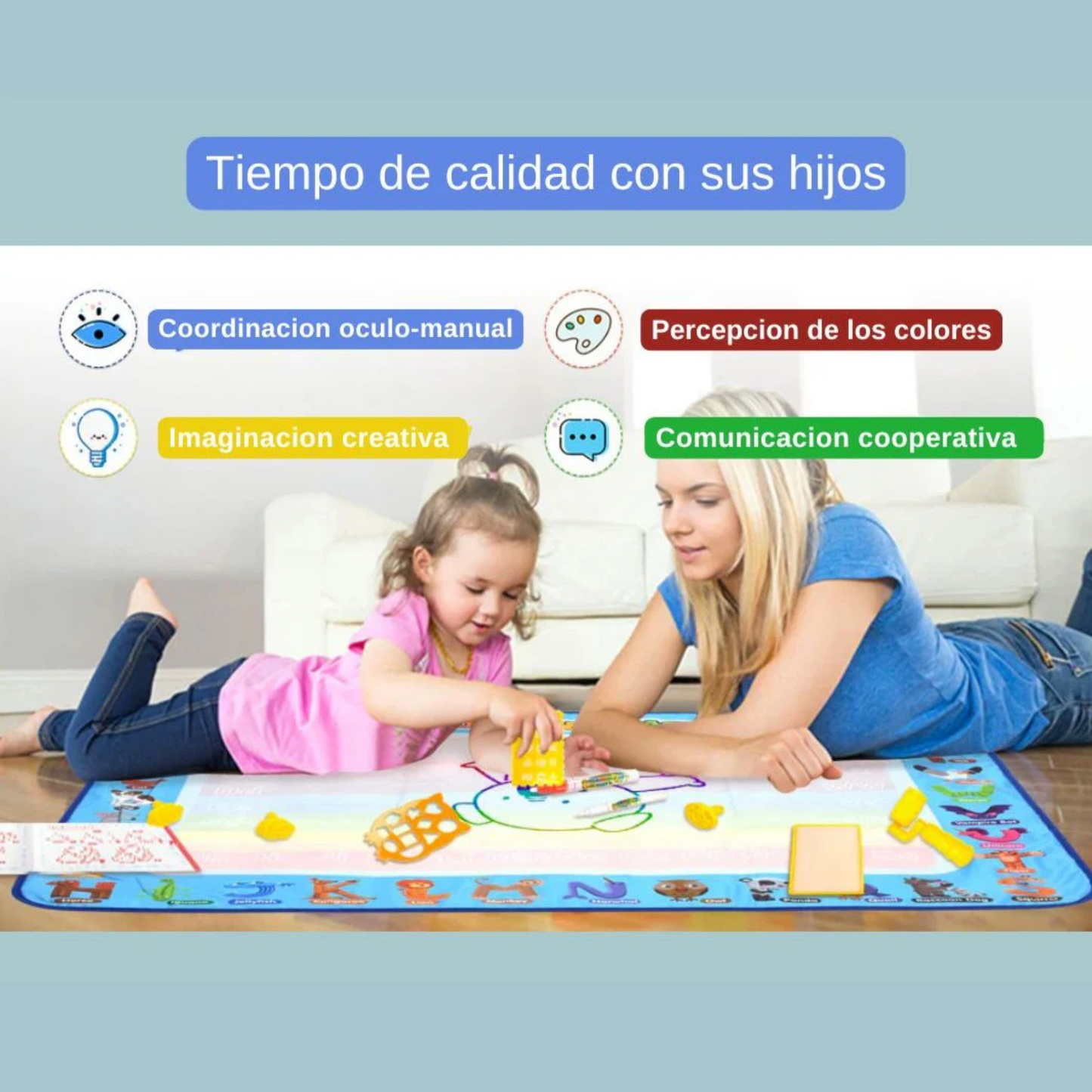 Alfombrilla Mágica de Dibujo Reutilizable para Niños